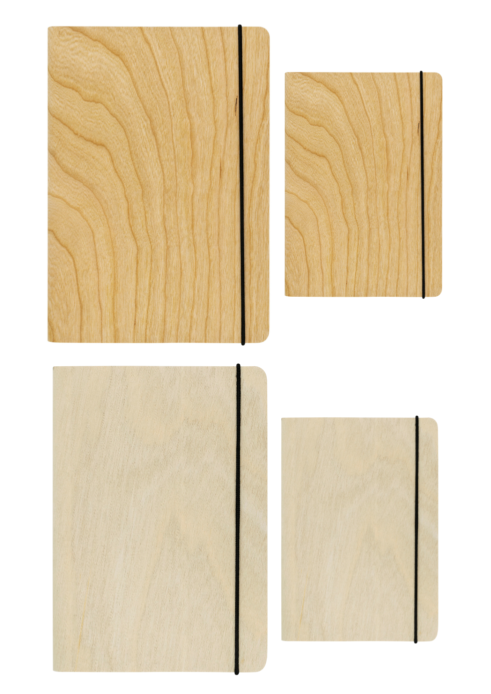 Blank Wood Cover Notepad Bundle - 4 Pack