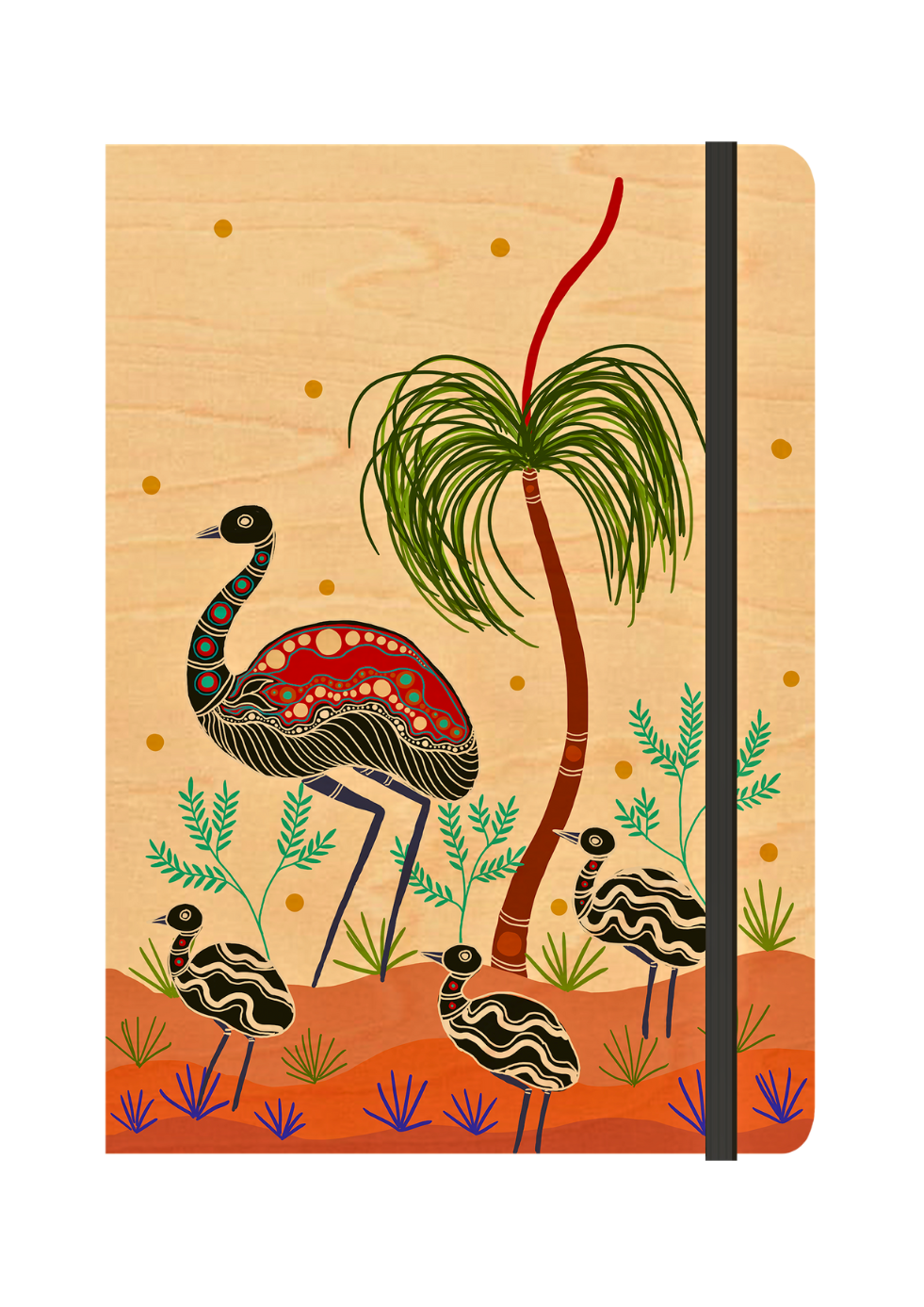 B6 Wood Cover Notebook (Lined) - Emu