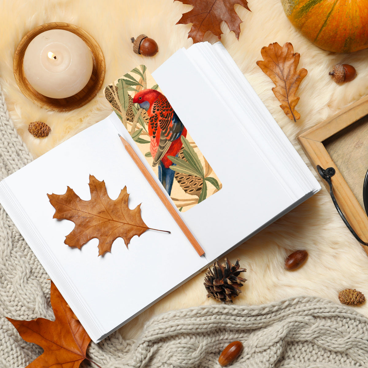 Wood Bookmark - Rosella