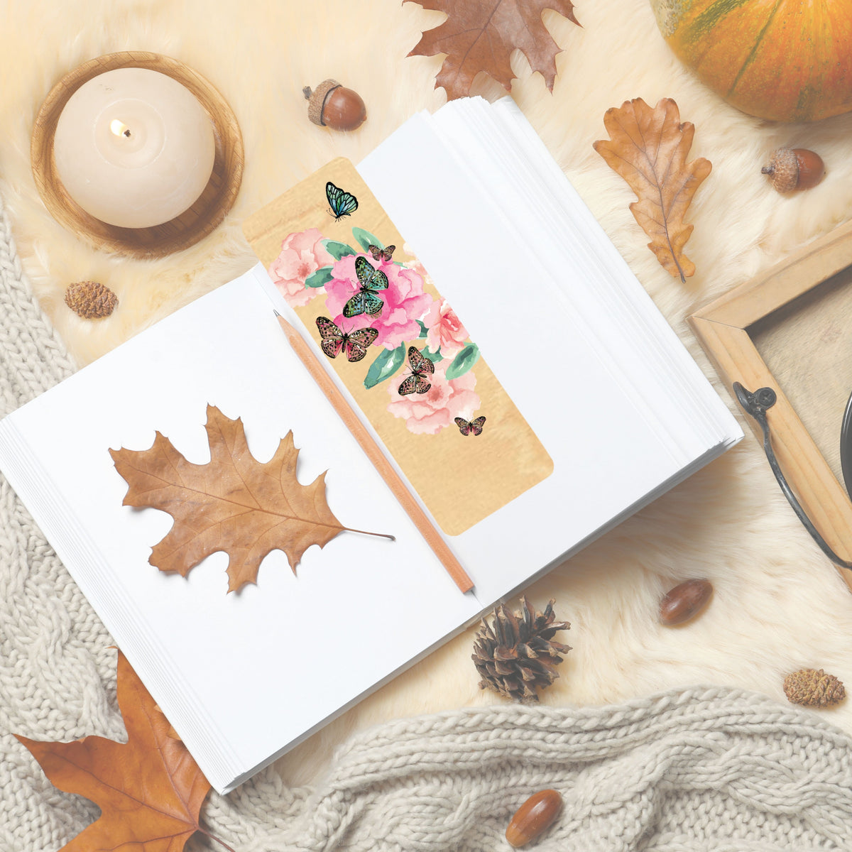 Wood Bookmark - Butterfly Garden