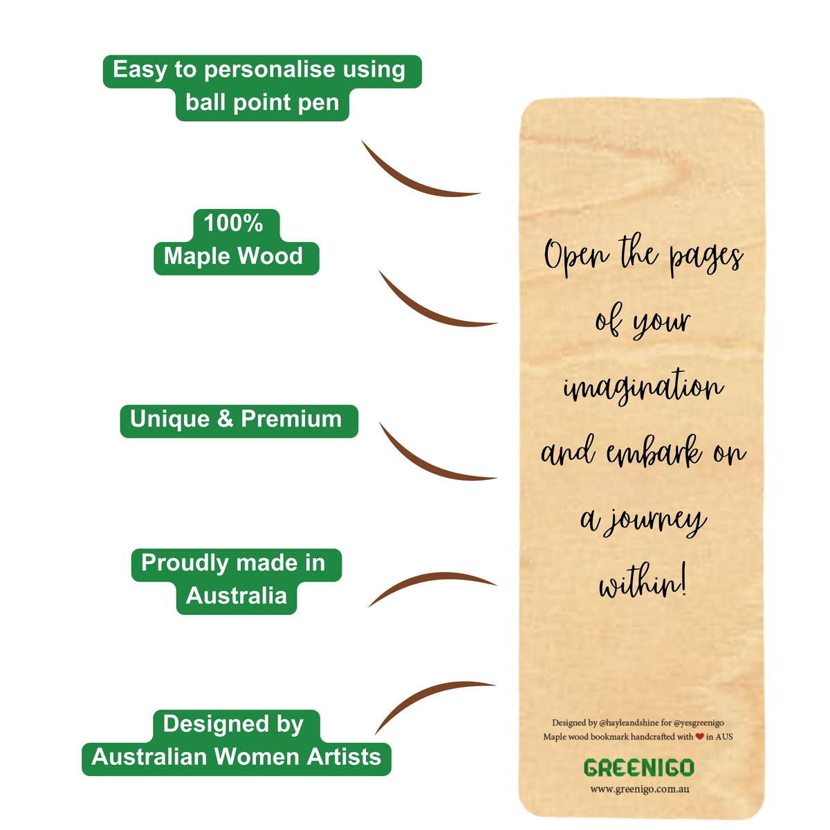 Wood Bookmark - Flora Jungle