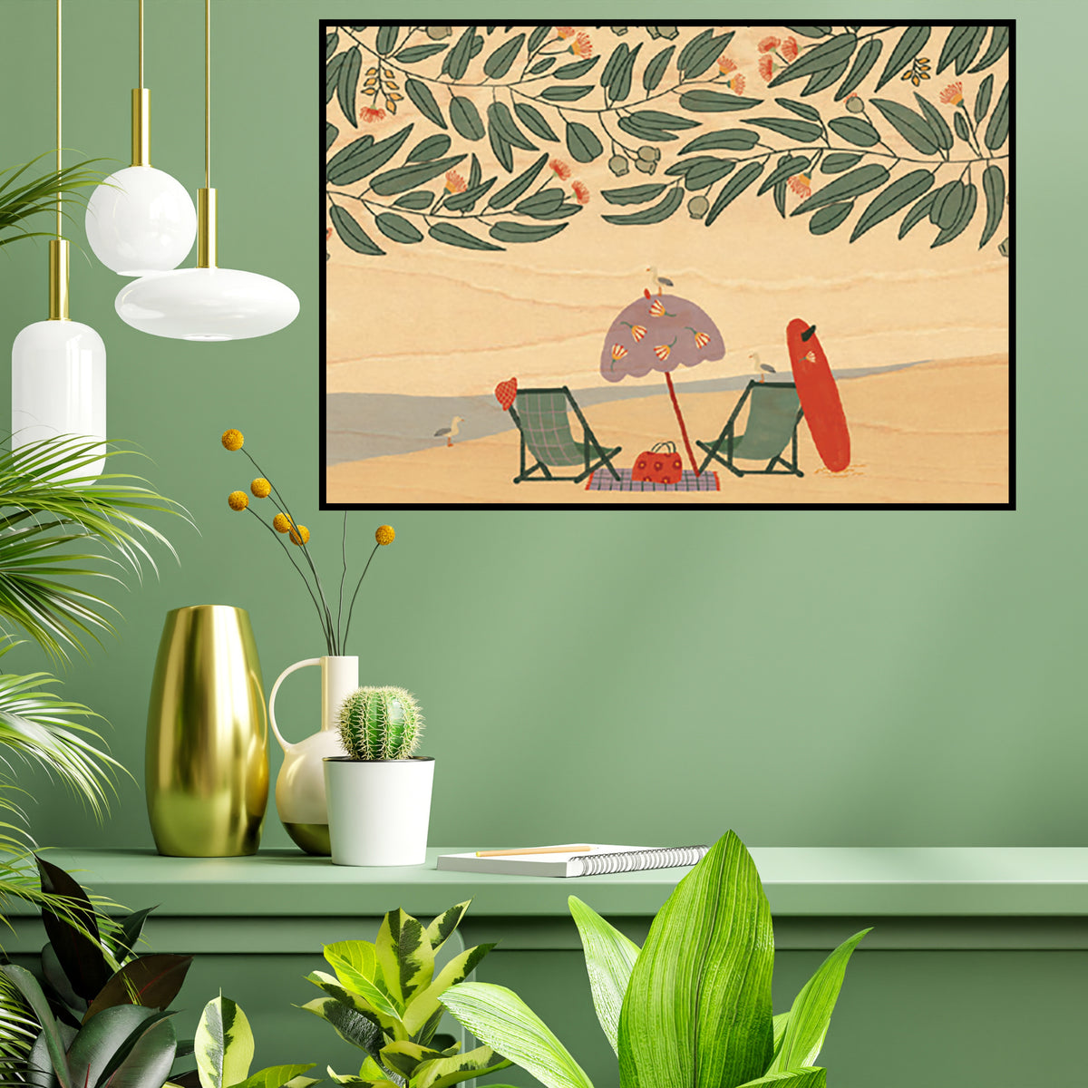 Wood Art Print A3 - Beach Day