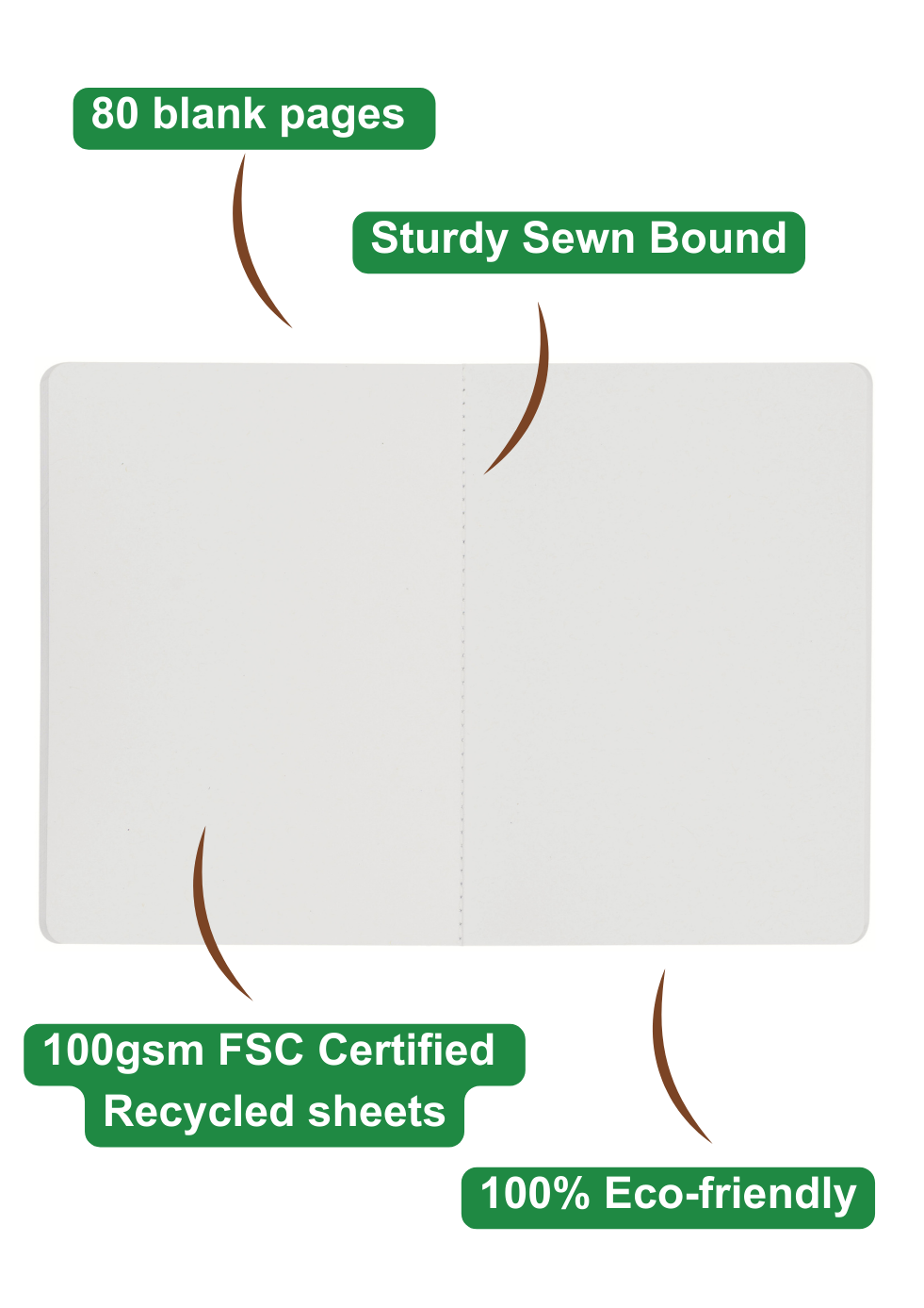 A5 Wood Cover Journal (Blank) - Native Posy