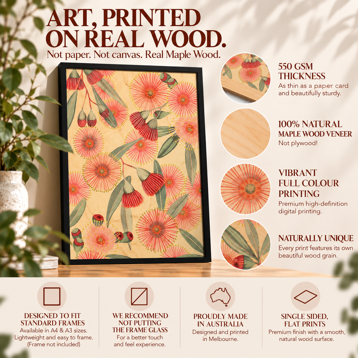 Wood Art Print - Red Eucalyptus