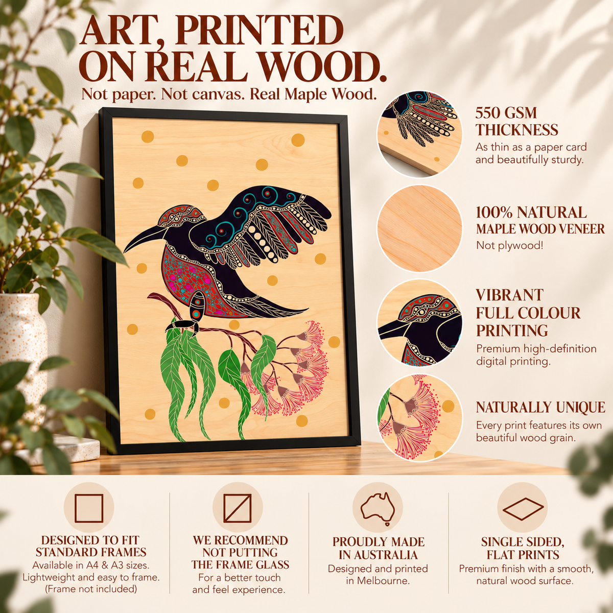 Wood Art Print - Gunggaga (Kookaburra)