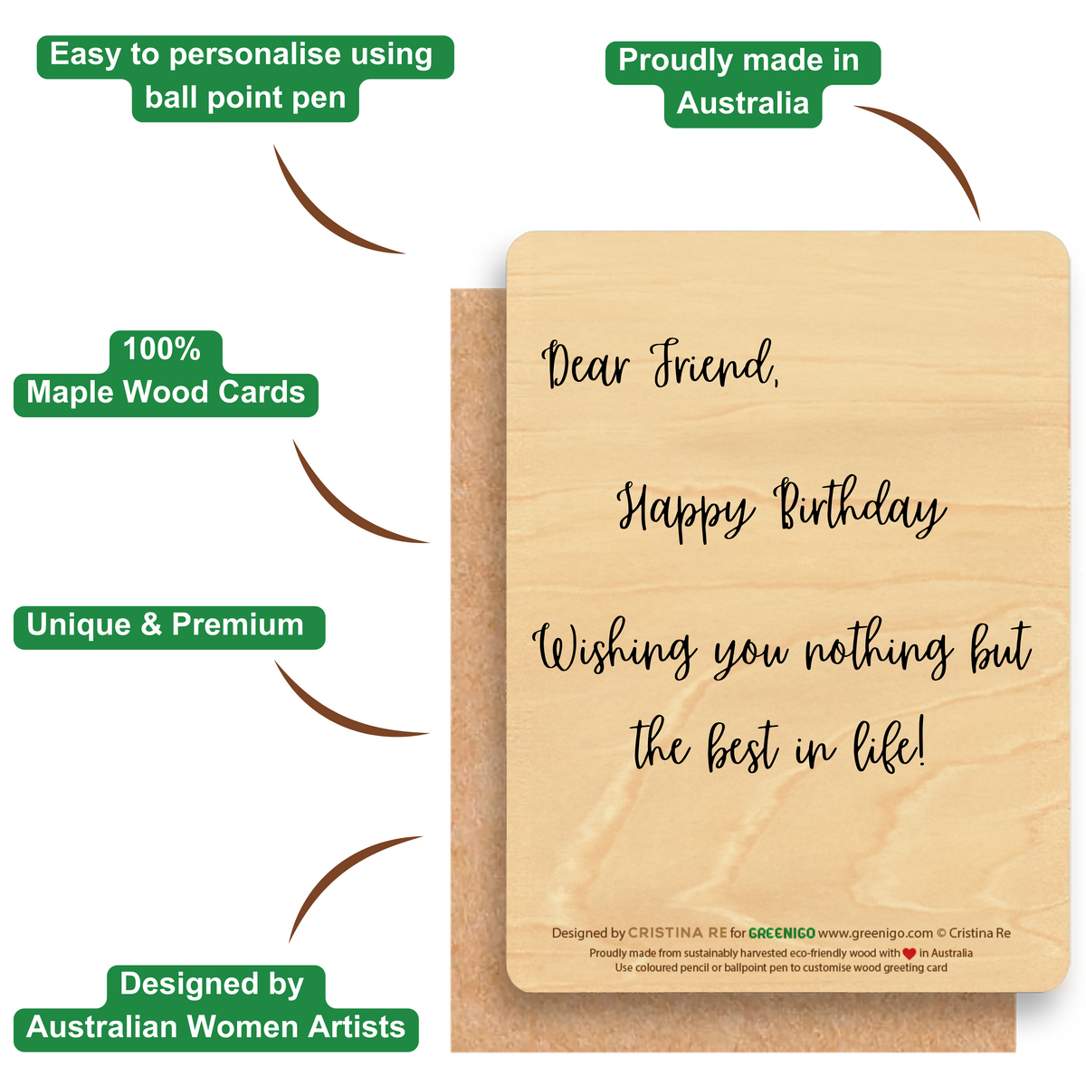 Wood Greeting Card - Floriana