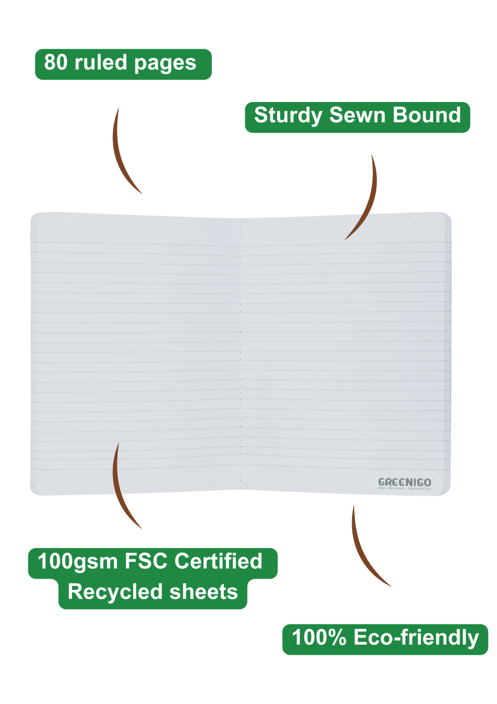 B6 Wood Cover Notebook (Lined) - Emu