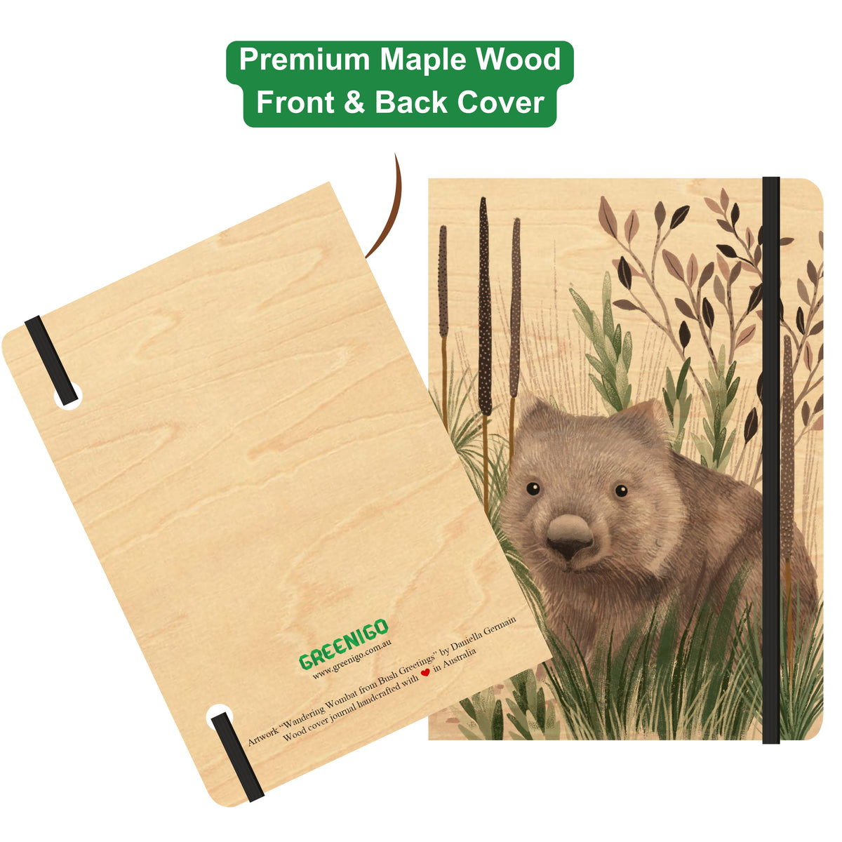 Wood Cover A5 Journal Bundle - 6 Pack - Bush Greetings Collection