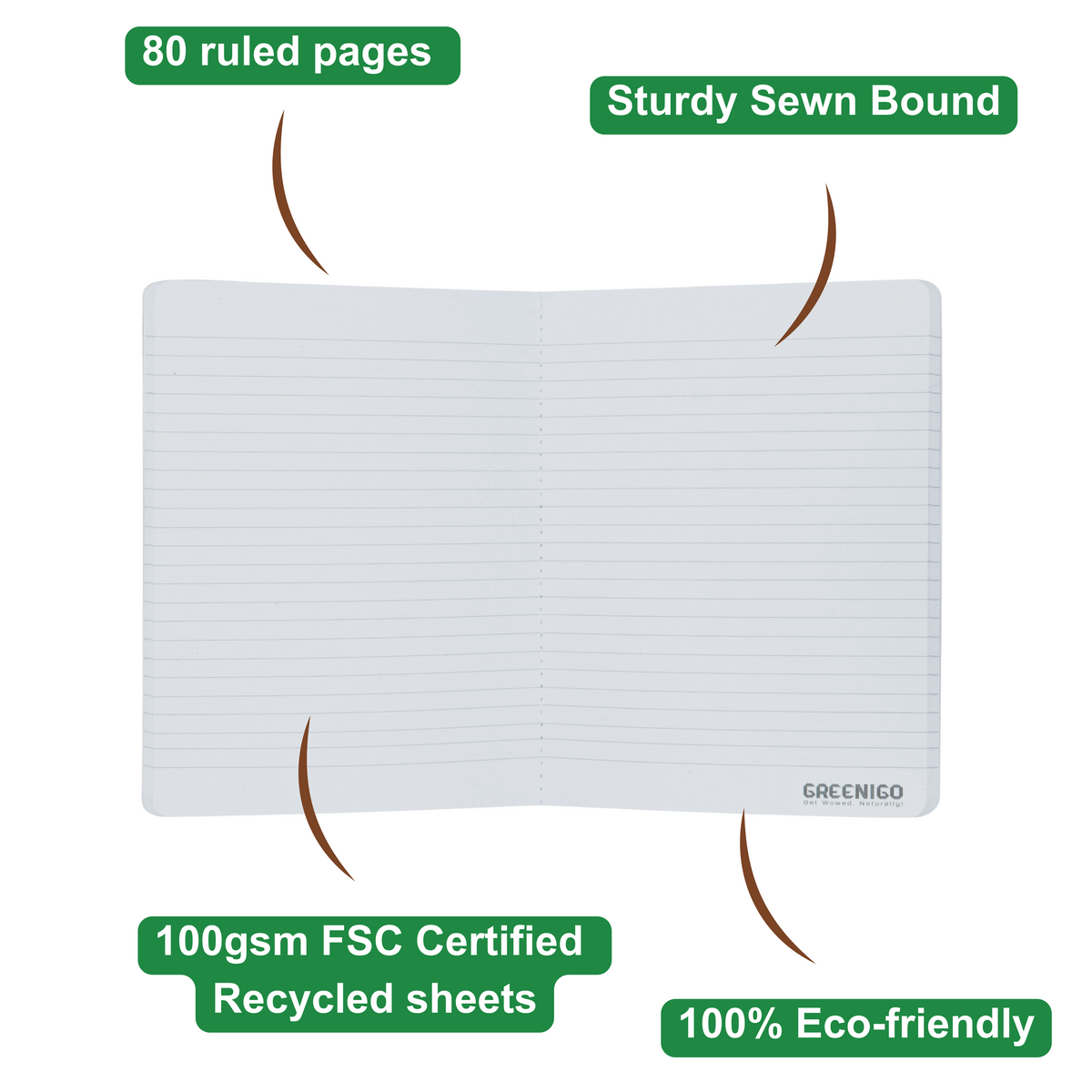 B6 Wood Cover Notebook (Lined) - Beach Day