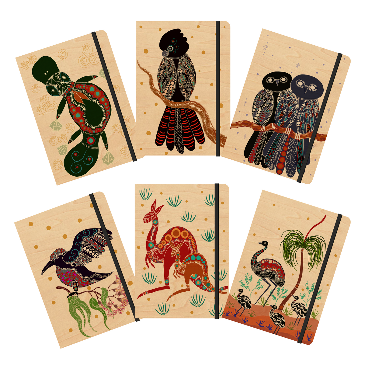 Wood Cover B6 Notebook Bundle - 6 Pack - Jigay Collection