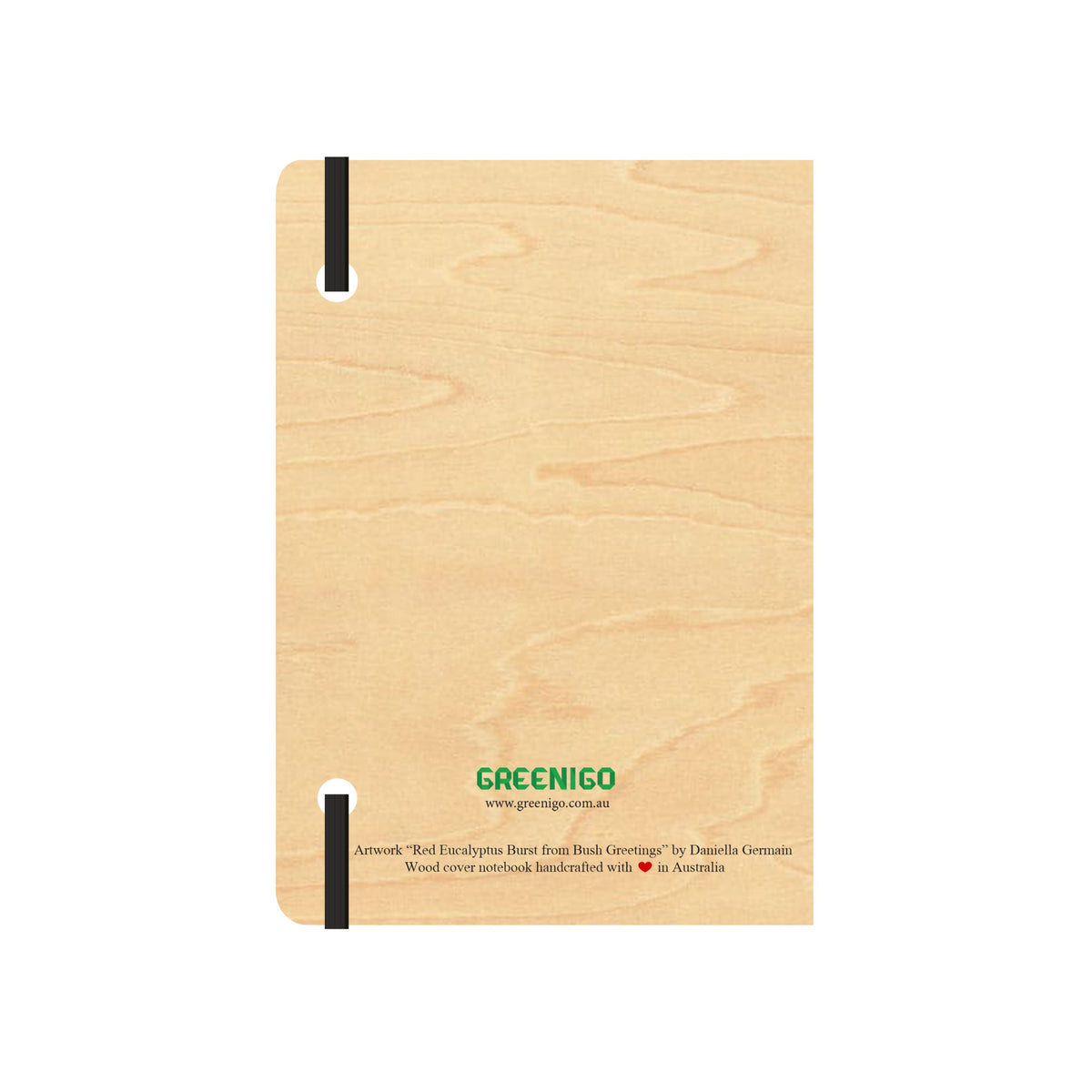 B6 Wood Cover Notebook (Lined) - Red Eucalyptus Burst