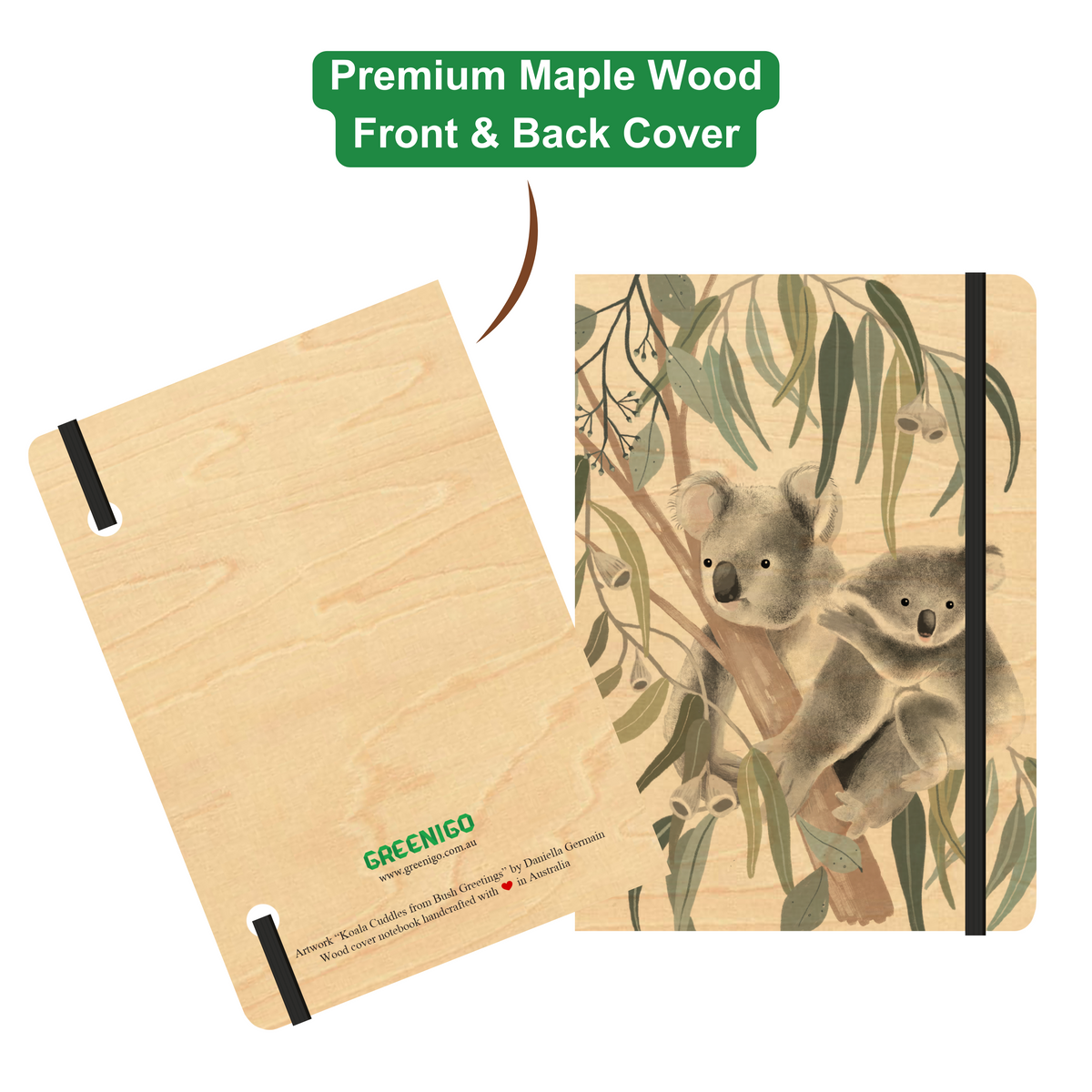 Wood Cover B6 Notebook Bundle - 6 Pack - Bush Greetings Collection