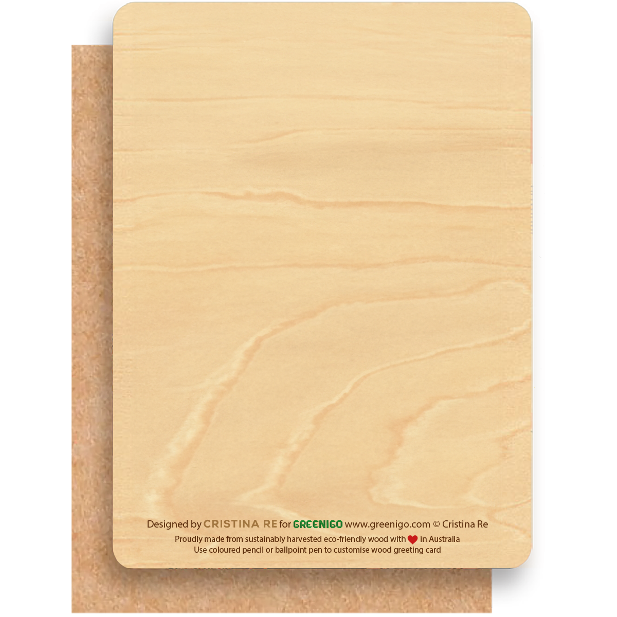 Wood Greeting Card - White Wolf