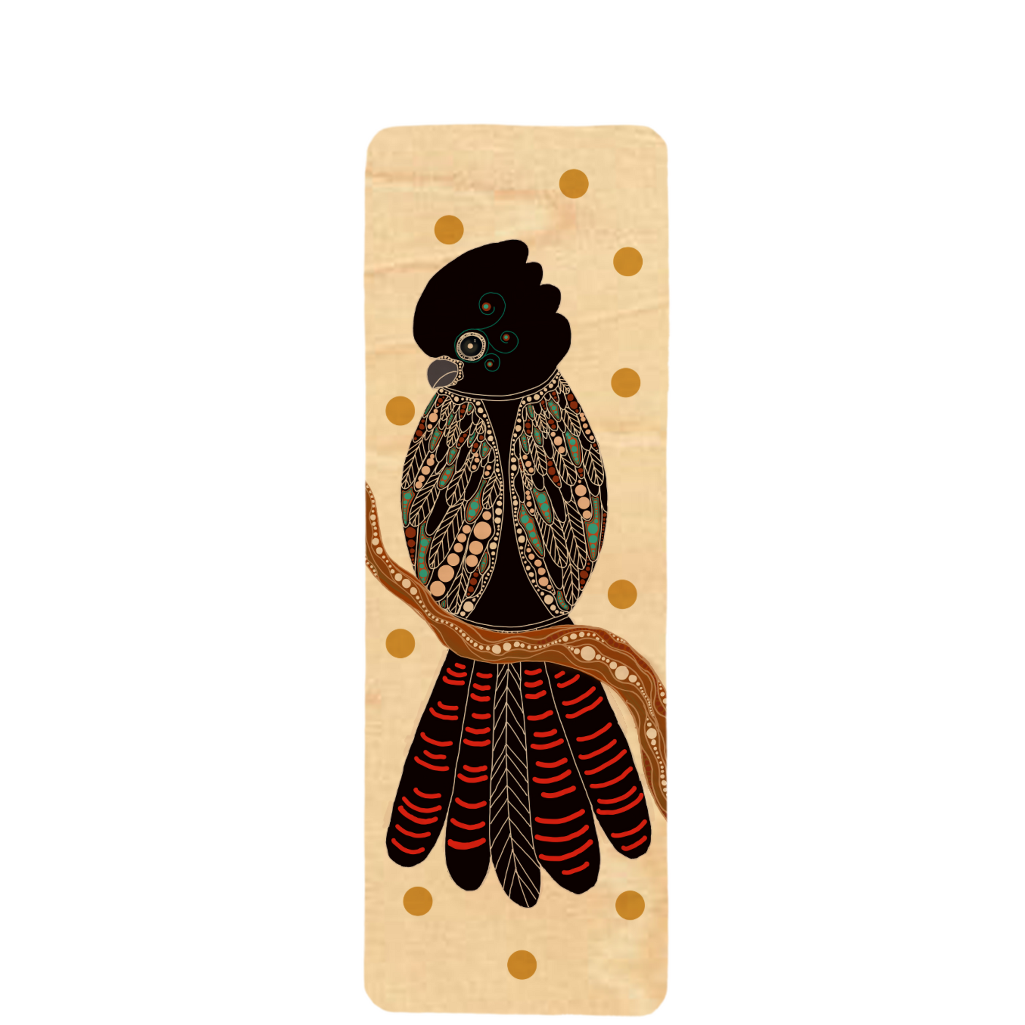 Wood Bookmark - Gidila (Red Tailed Black Cockatoo)