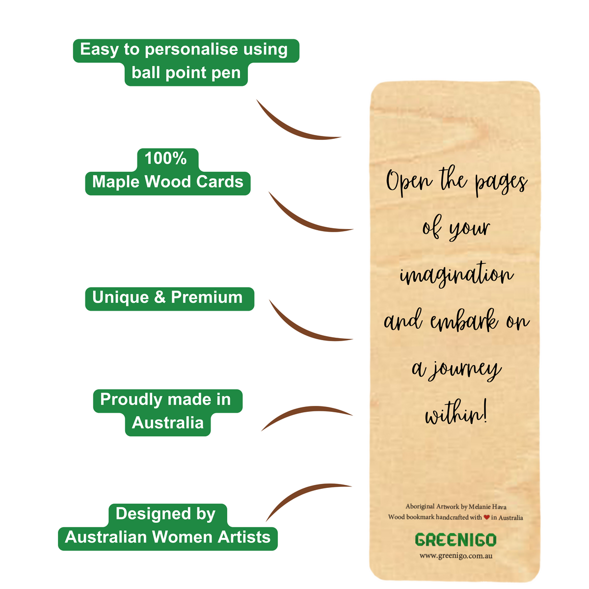 Wood Bookmark - Yuri (Kangaroo)