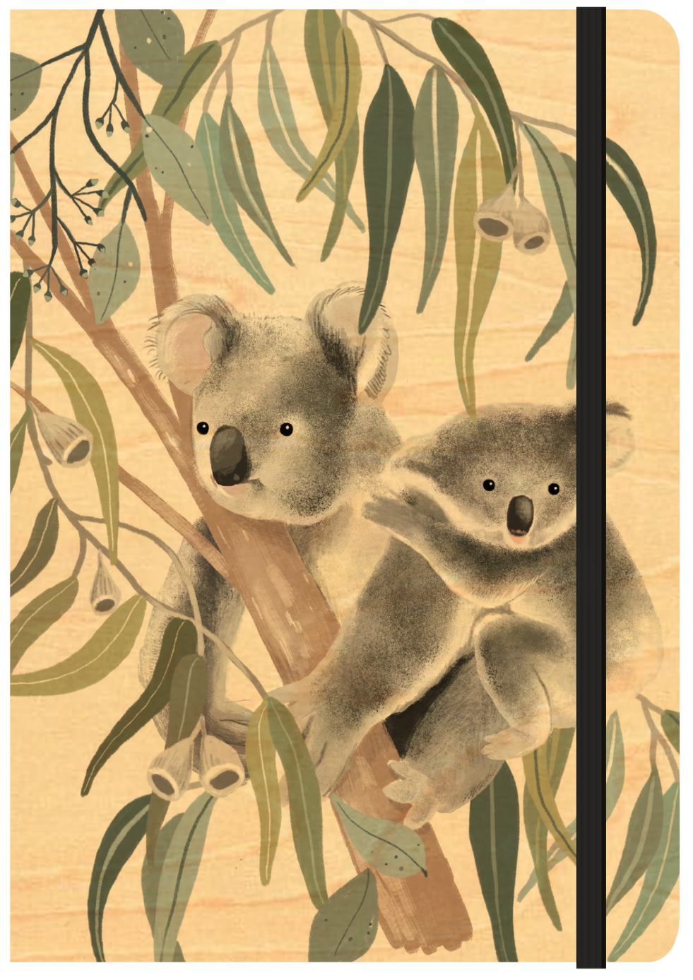 A5 Wood Cover Journal (Blank) - Koala Cuddles