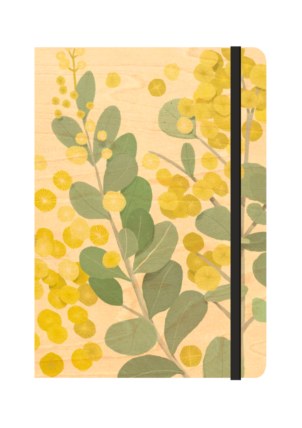 B6 Wood Cover Notebook (Lined) - Golden Wattle