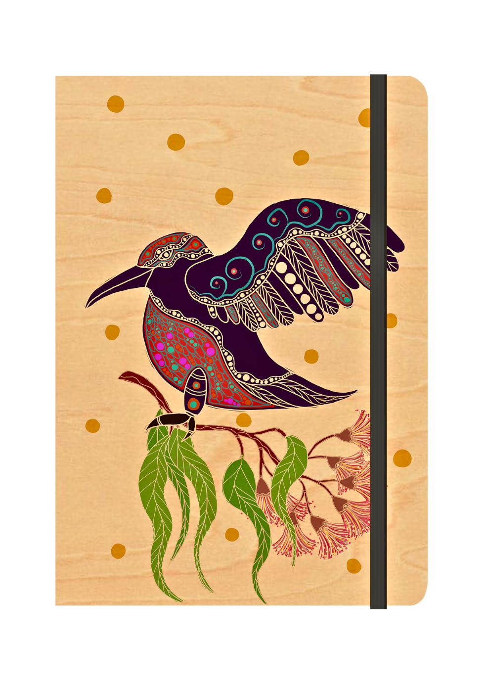 B6 Wood Cover Notebook (Lined) - Gunggaga (Kookaburra)