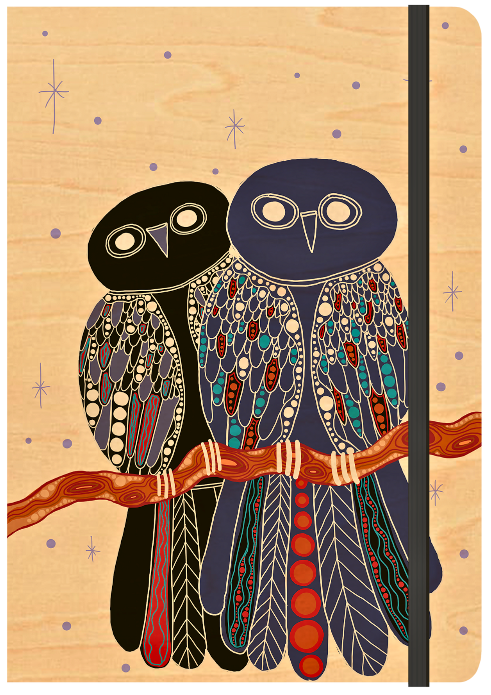 A5 Wood Cover Journal (Blank) - Gugu (Owl)