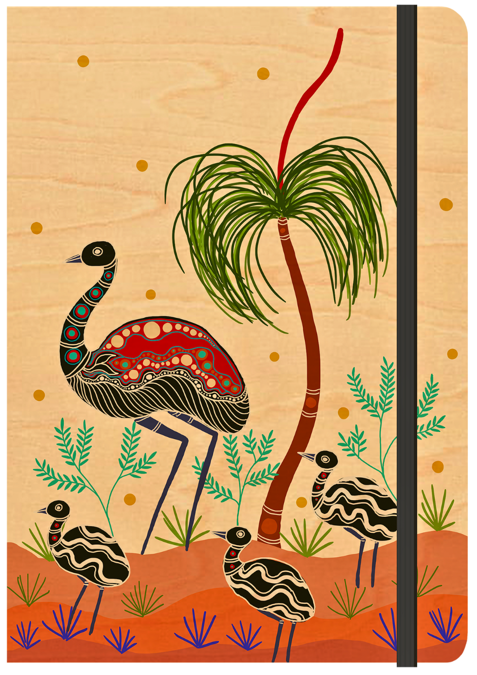 A5 Wood Cover Journal (Blank) - Emu