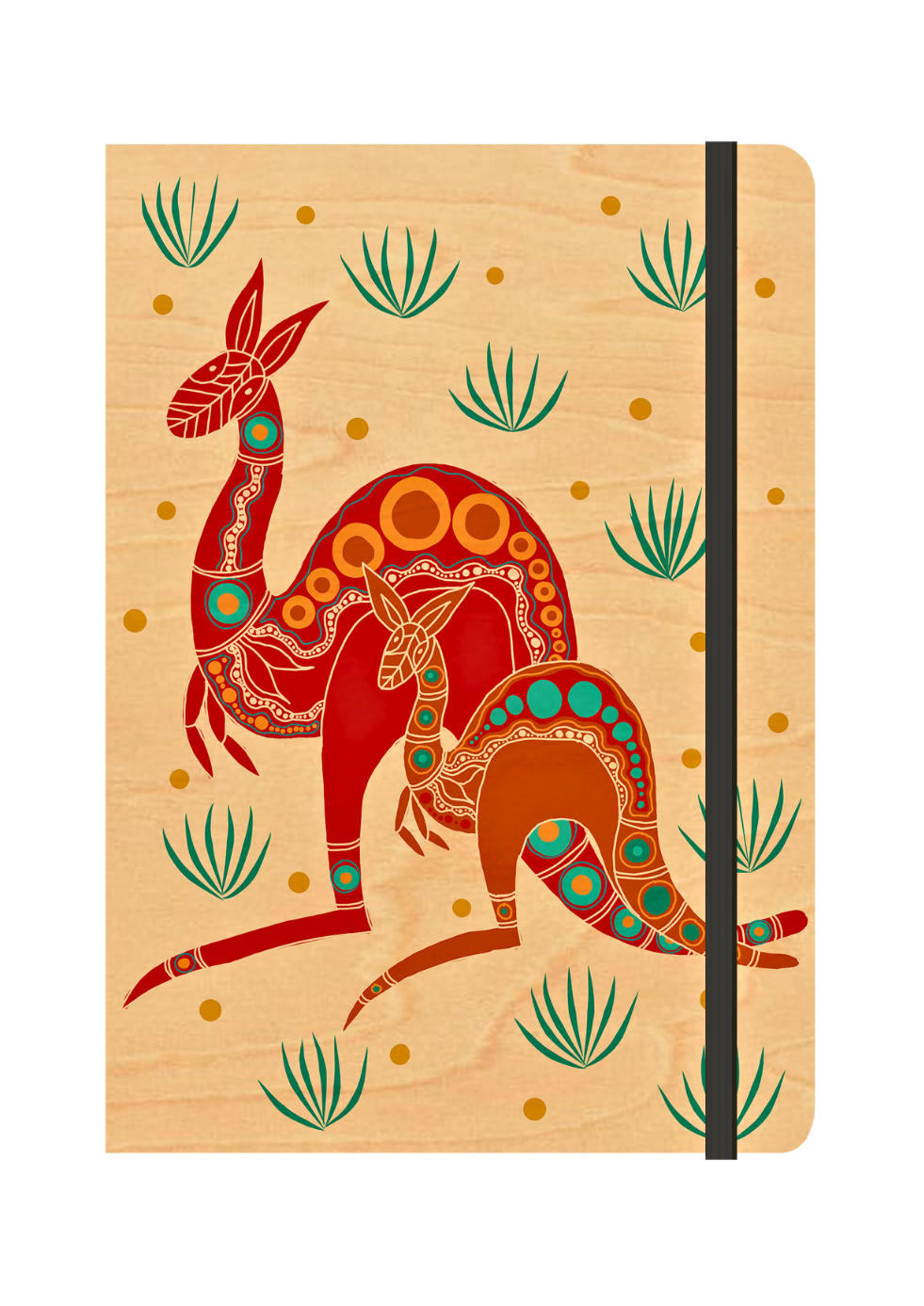 B6 Wood Cover Notebook (Lined) - Yuri (Kangaroo)