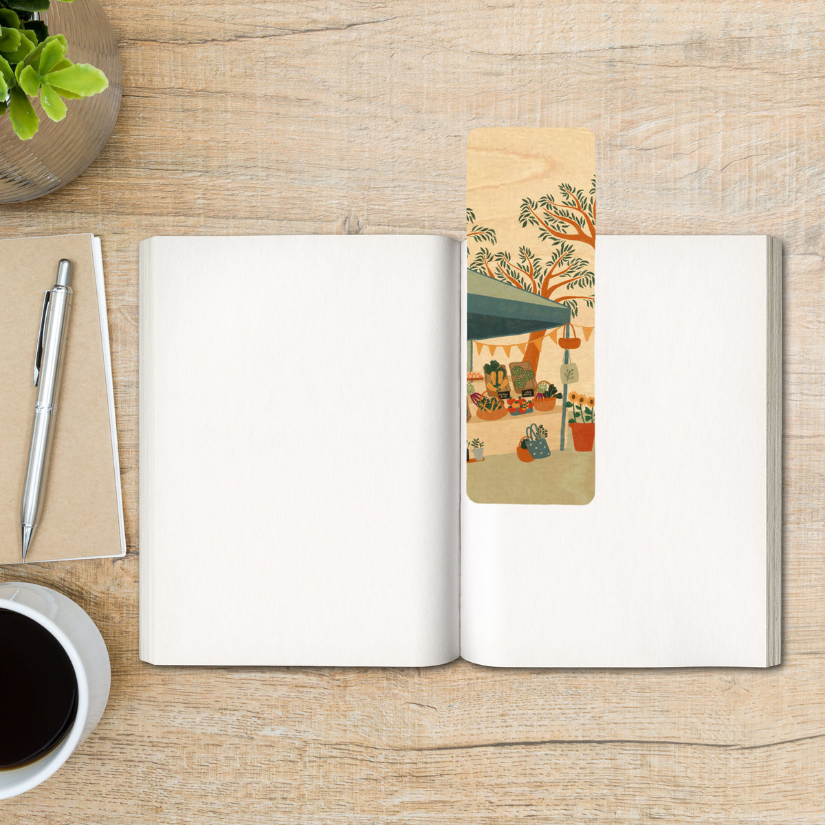 Wood Bookmark - Farmers Market