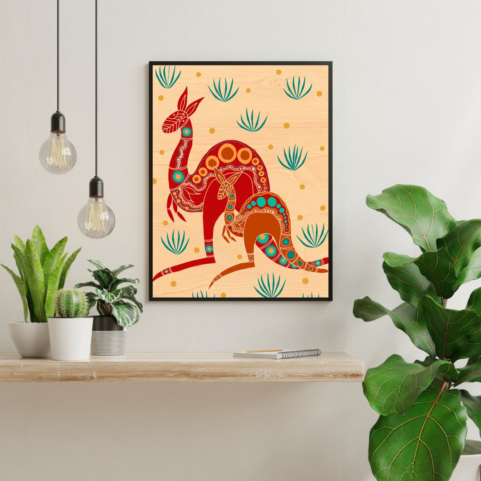 Wood Wall Art A4 - Yuri (Kangaroo)