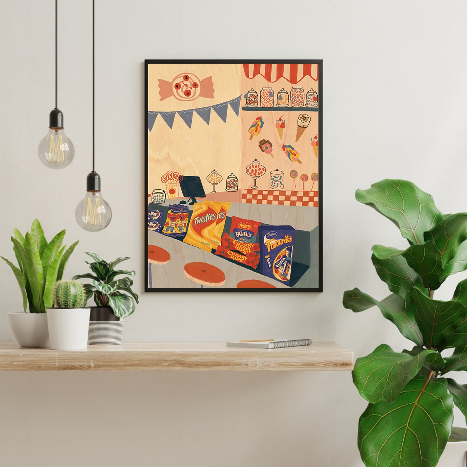 Wood Wall Art A4 - Lolly Shop