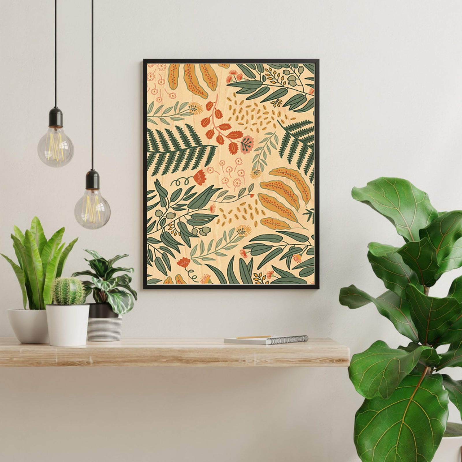 Wood Wall Art A4 - Flora Jungle