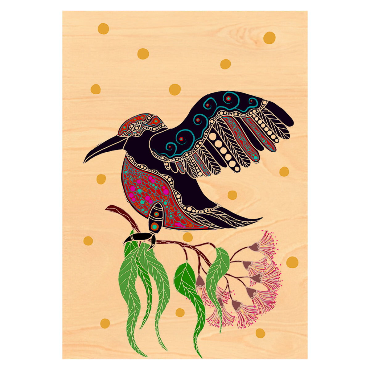 Wood Art Print A4 - Gunggaga (Kookaburra)