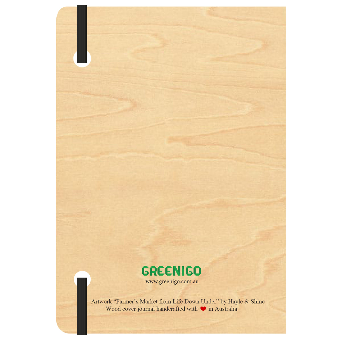 A5 Wood Cover Journal (Blank) - Farmers Market