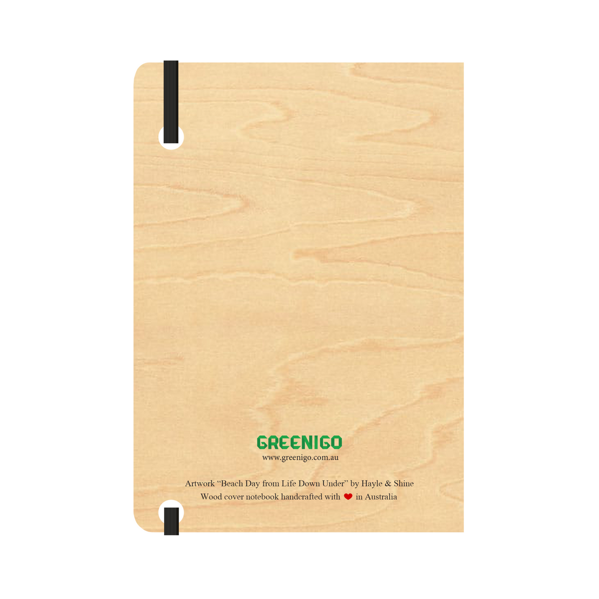 B6 Wood Cover Notebook (Lined) - Beach Day