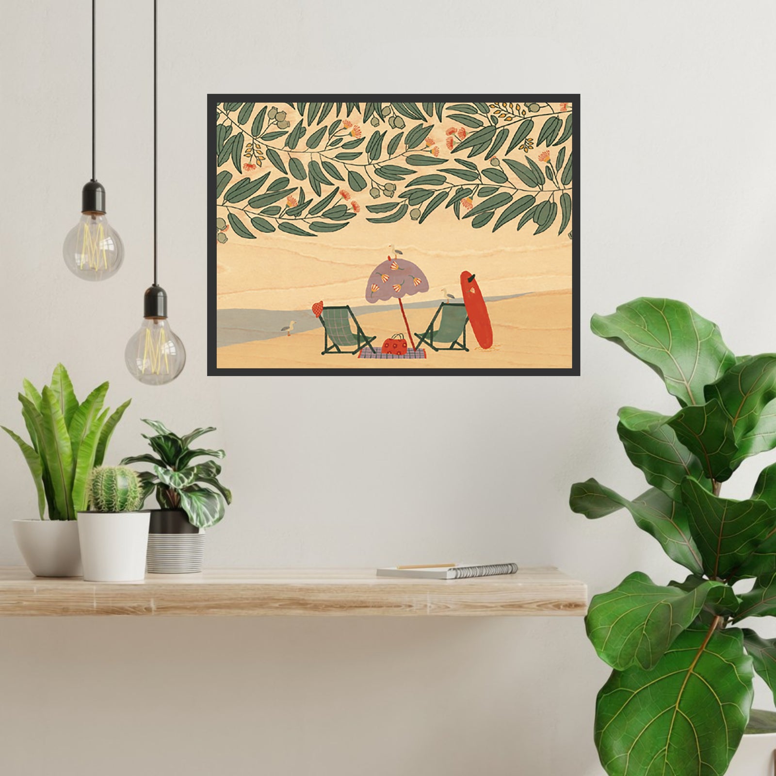 Wood Wall Art A4 - Beach Day