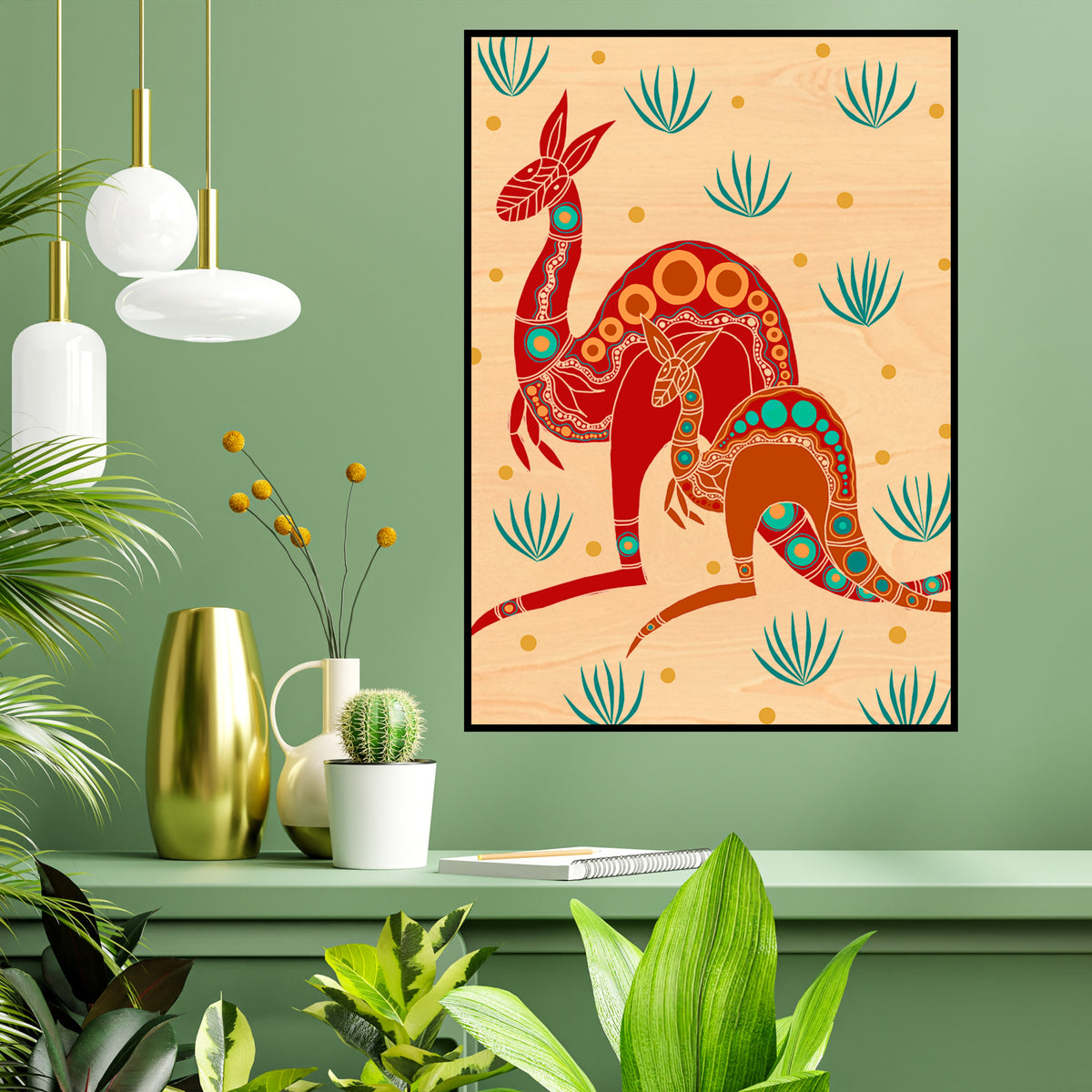 Wood Art Print A3 - Yuri (Kangaroo)