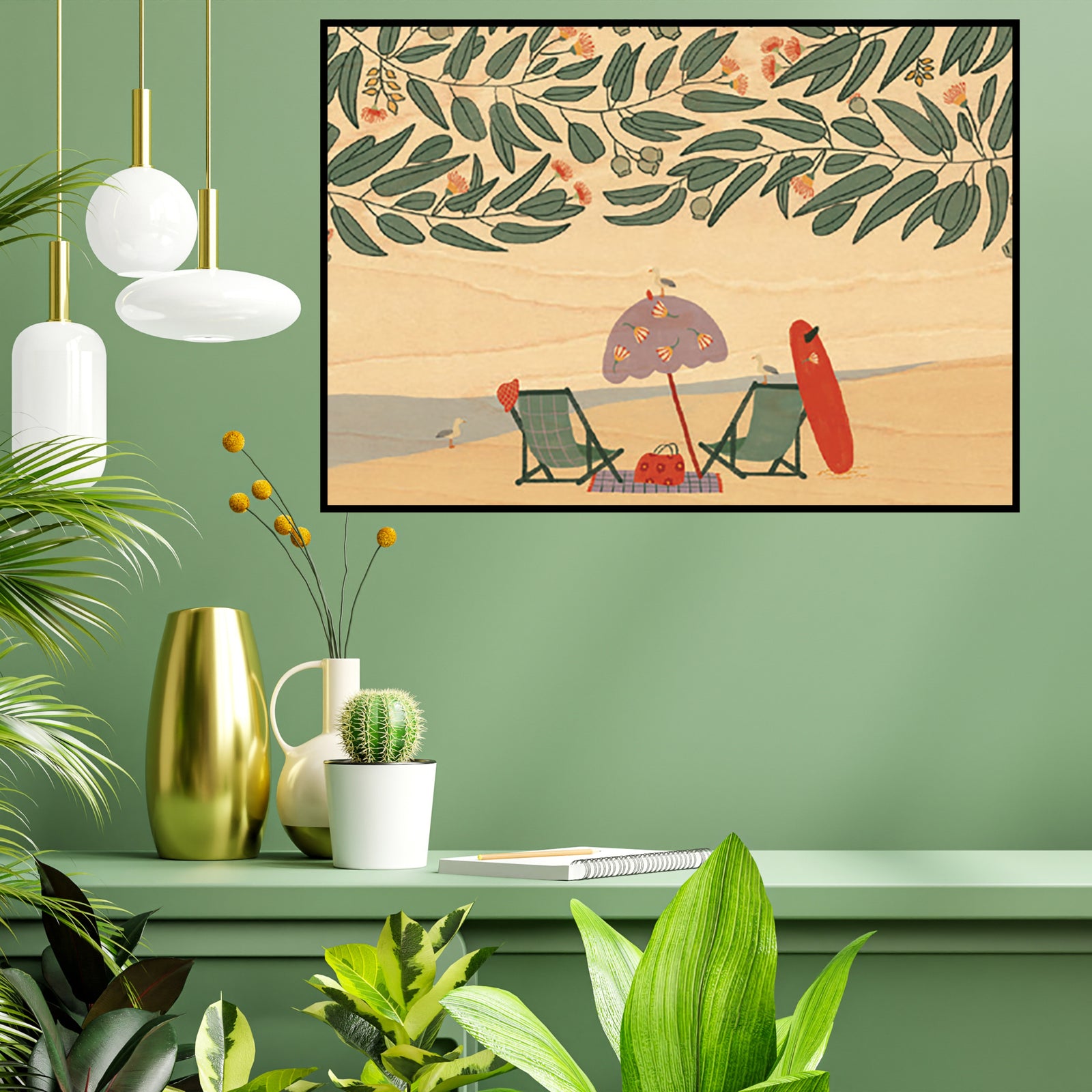 Wood Art Print A3 - Beach Day