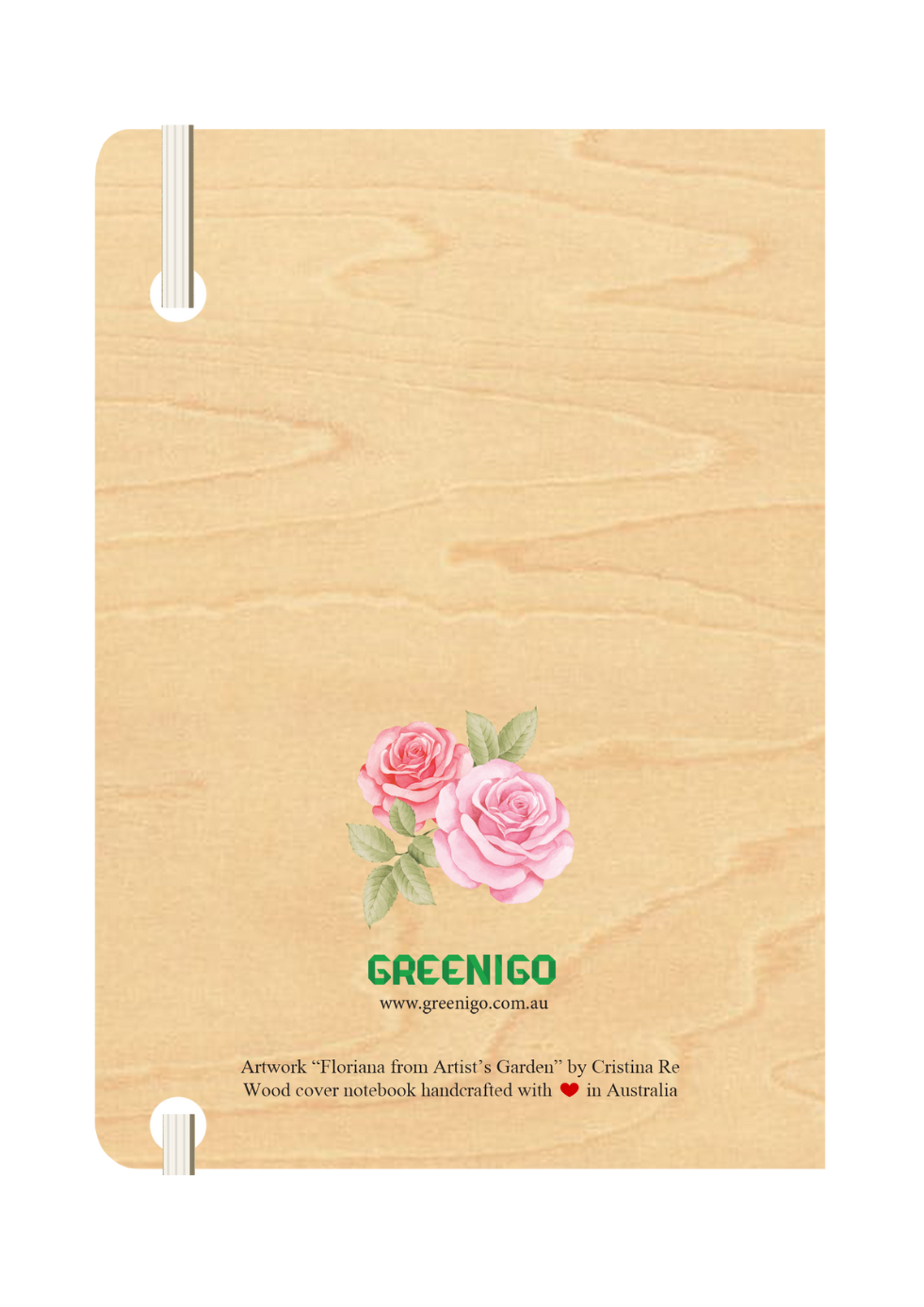 B6 Wood Cover Notebook (Lined) - Floriana
