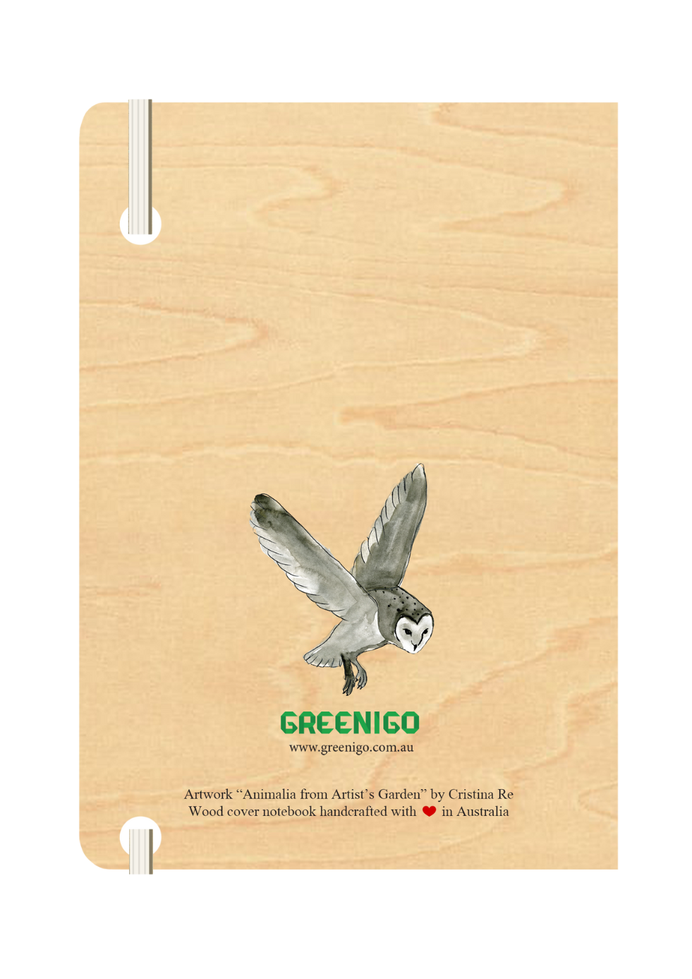 B6 Wood Cover Notebook (Lined) - White Wolf