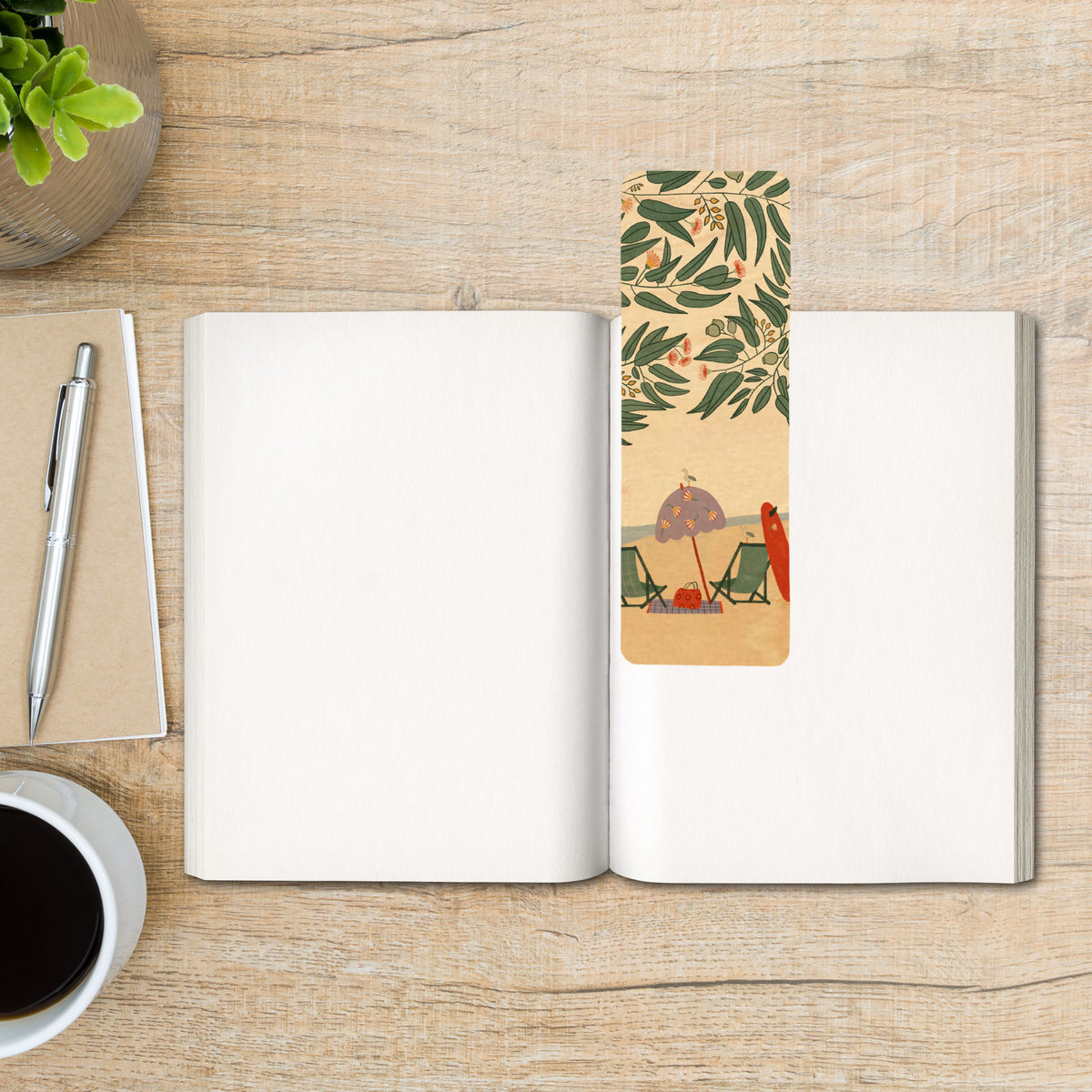 Wood Bookmark - Beach Day