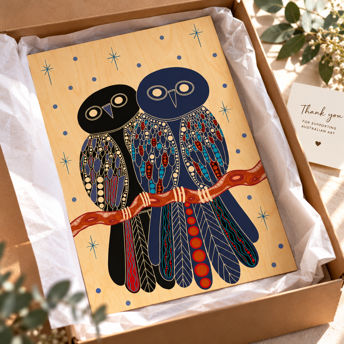 Wood Art Print - Gugu (owl)