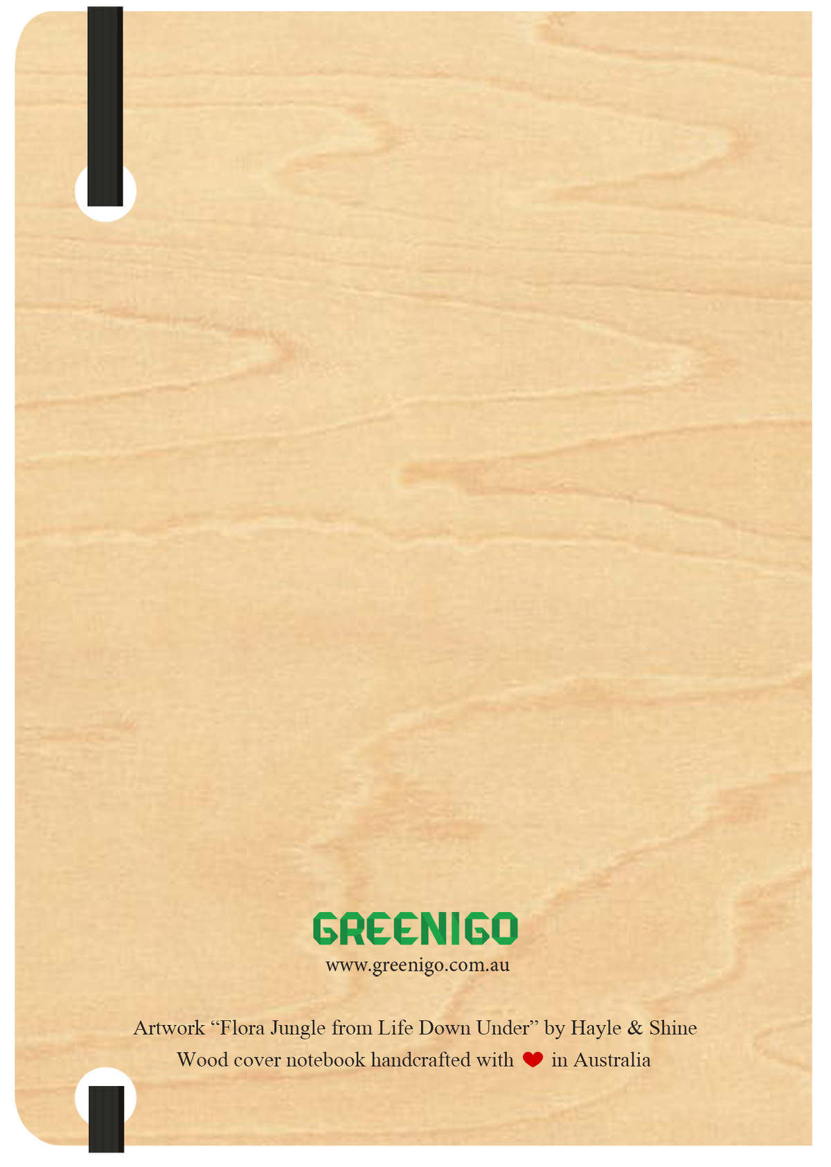 A5 Wood Cover Journal (Blank) - Flora Jungle