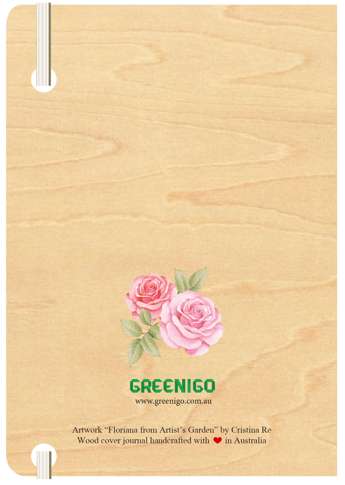 A5 Wood Cover Journal (Blank) - Floriana