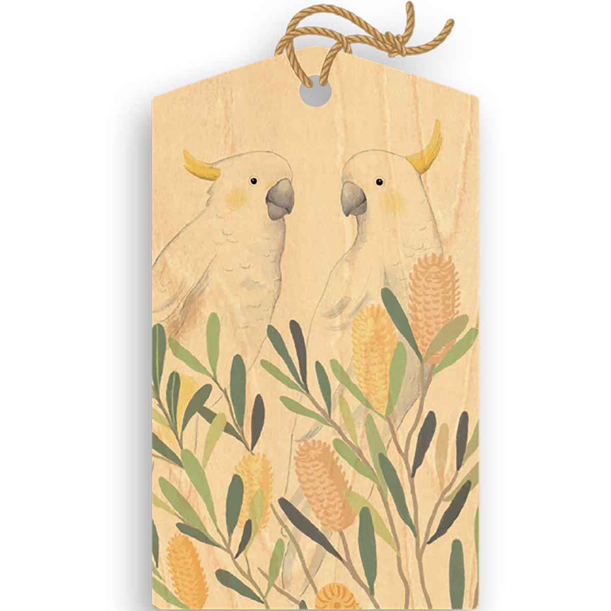 Wood Gift Tag - A Cocky Pair