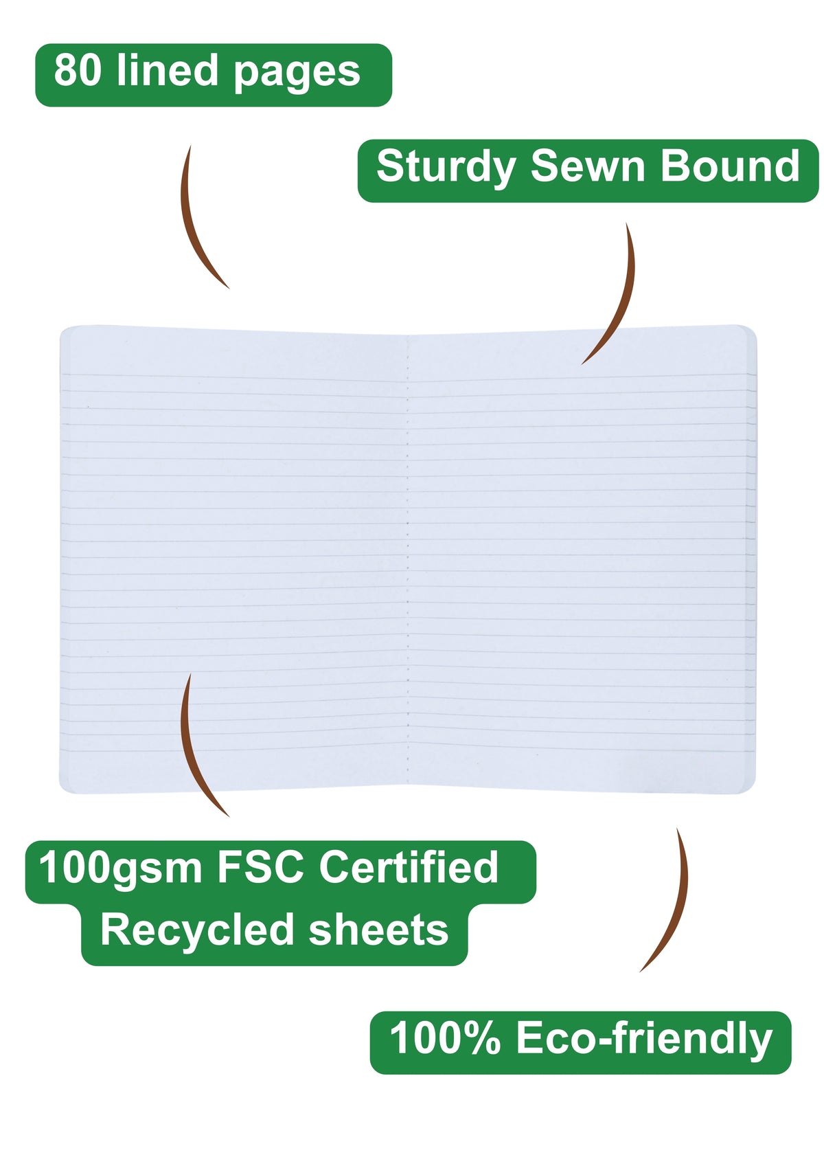 B6 Wood Cover Notebook (Lined) - Peacock Garden