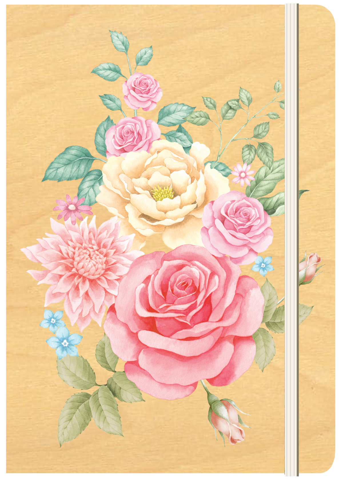 A5 Wood Cover Journal (Blank) - Floriana
