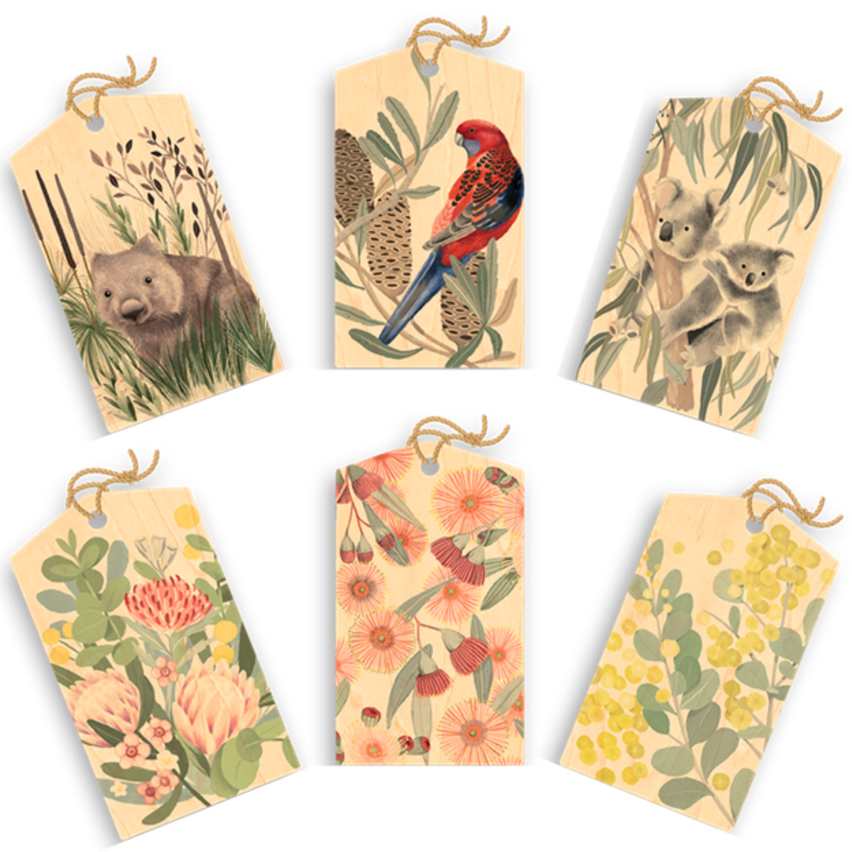 Wood Gift Tag Bundle - 6 Pack - Bush Greetings
