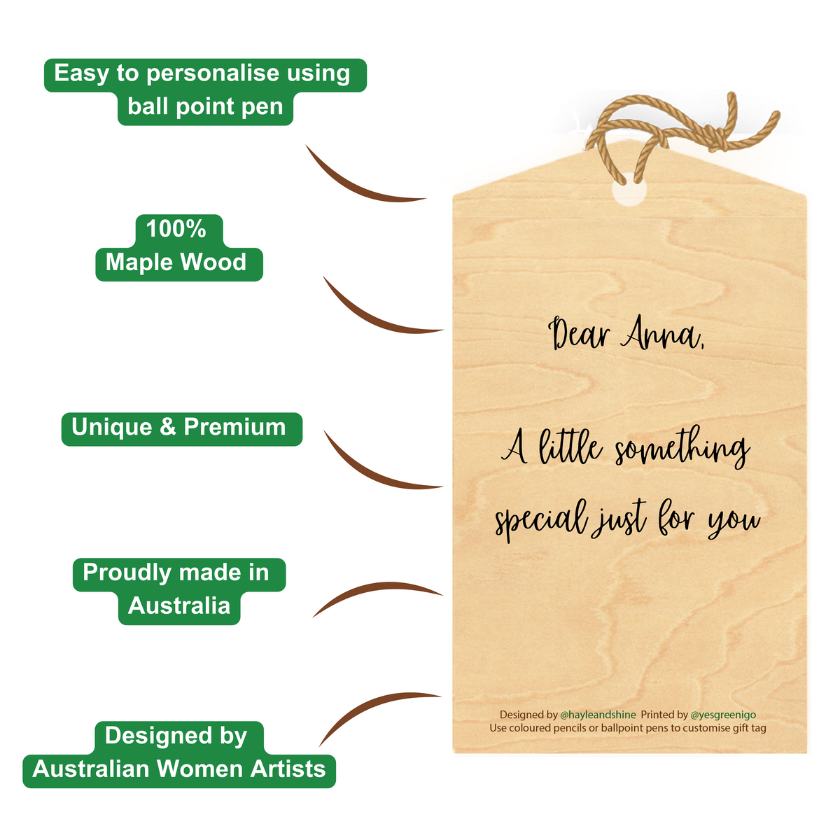 Wood Gift Tag Bundle - 6 Pack - Life Down Under