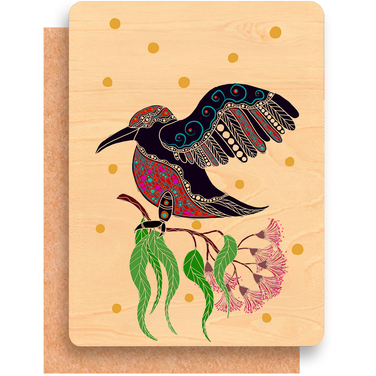 Wood Greeting Card - Gunggaga (Kookaburra)