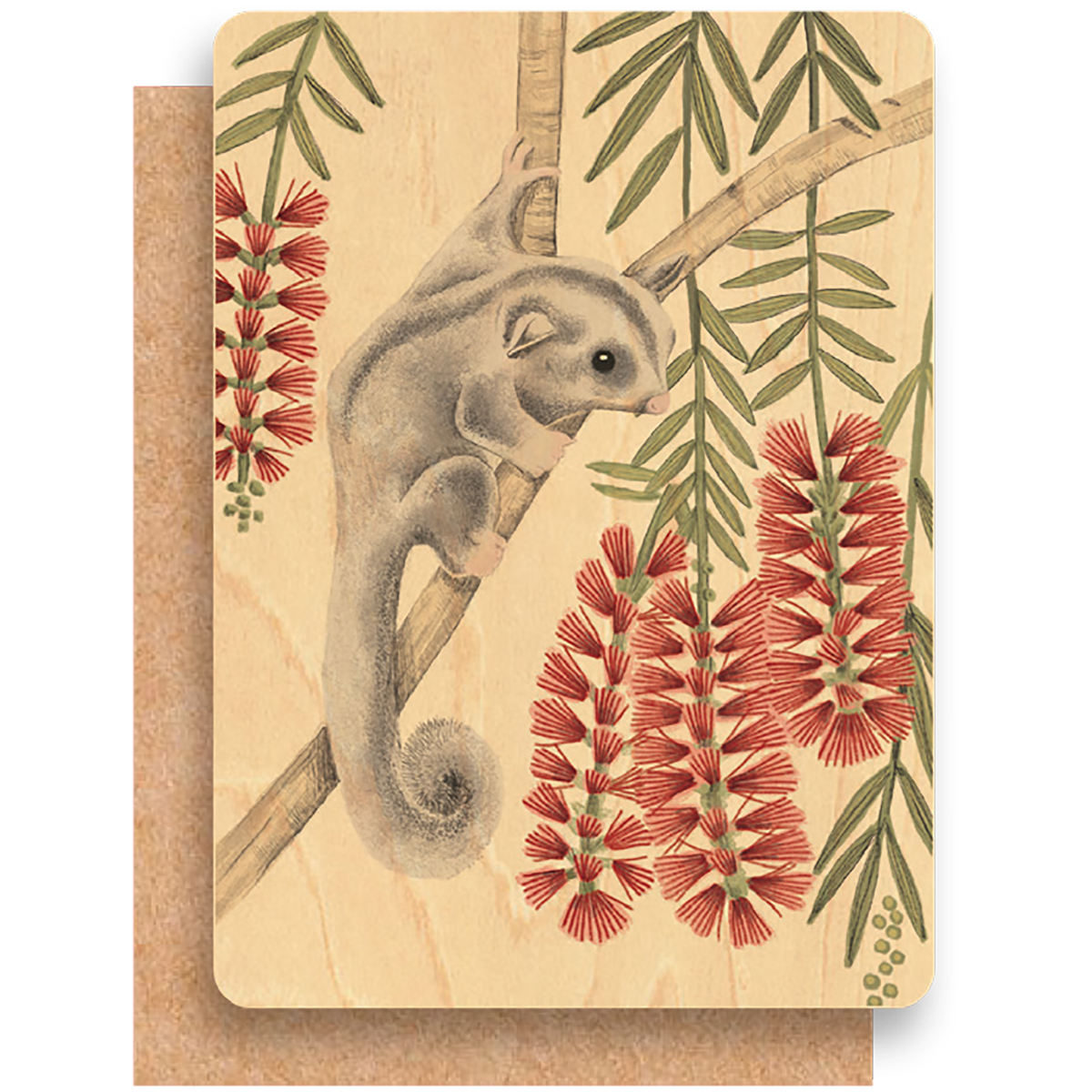 Wood Greeting Card - Ringtail